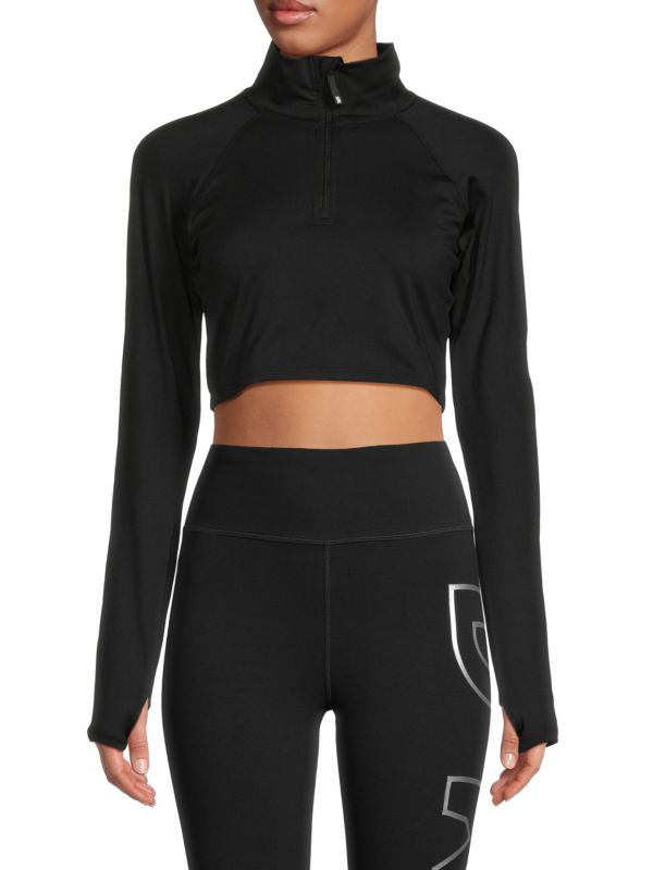 DKNY Sport Balance Cropped Half Zip Up Pullover